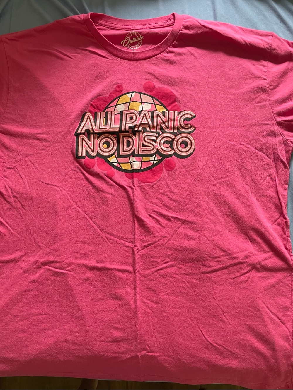 "All I Panic No Disco" Pink Graphic Tee